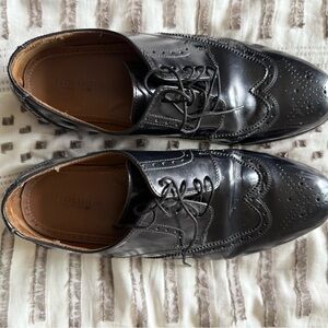 Florsheim Black Leather Wingtip Lace-Up Dress Oxfords